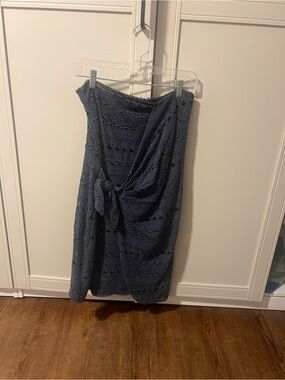 Free People Navy Crochet Wrap Dress
